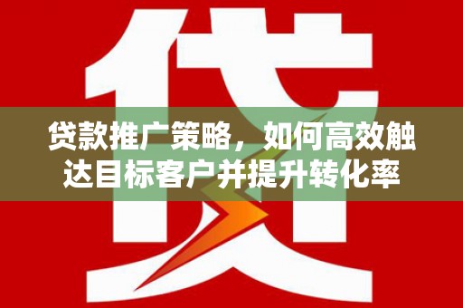 兴宁贷款推广策略，如何高效触达目标客户并提升转化率