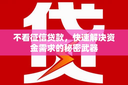 兴宁不看征信贷款，快速解决资金需求的秘密武器